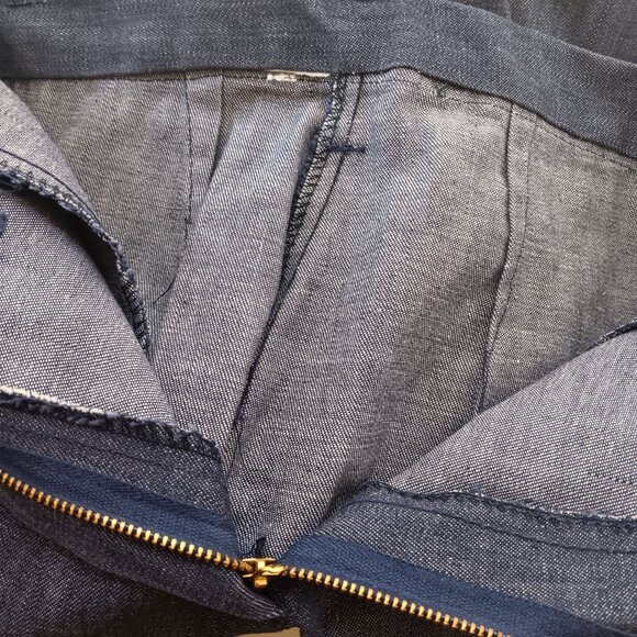 26x27 Vintage Bellbottom Jeans High Waist 1970s Hippie Disc Raw Denim Indigo - Picture 6 of 6